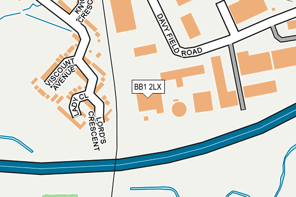 BB1 2LX map - OS OpenMap – Local (Ordnance Survey)
