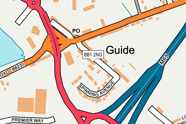 BB1 2NG map - OS OpenMap – Local (Ordnance Survey)