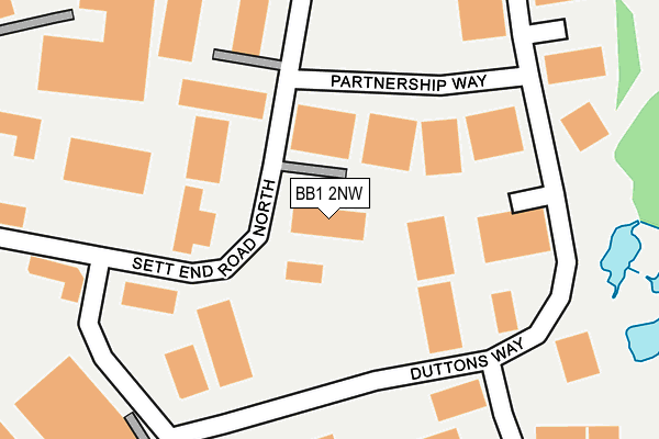 BB1 2NW map - OS OpenMap – Local (Ordnance Survey)