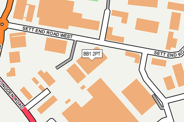 BB1 2PT map - OS OpenMap – Local (Ordnance Survey)