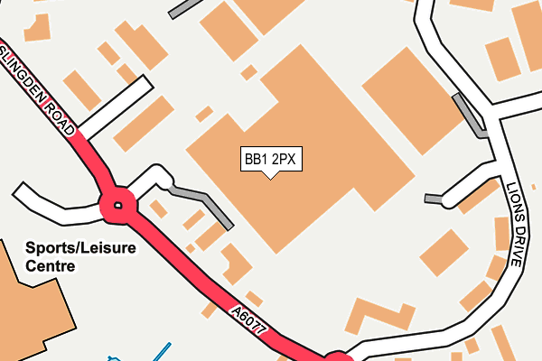 BB1 2PX map - OS OpenMap – Local (Ordnance Survey)