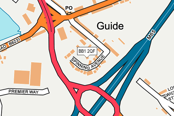 BB1 2QF map - OS OpenMap – Local (Ordnance Survey)