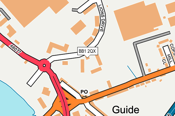 BB1 2QX map - OS OpenMap – Local (Ordnance Survey)