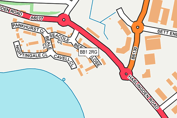 BB1 2RG map - OS OpenMap – Local (Ordnance Survey)