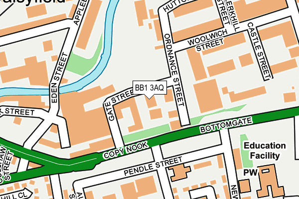 BB1 3AQ map - OS OpenMap – Local (Ordnance Survey)
