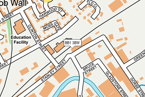 BB1 3BW map - OS OpenMap – Local (Ordnance Survey)