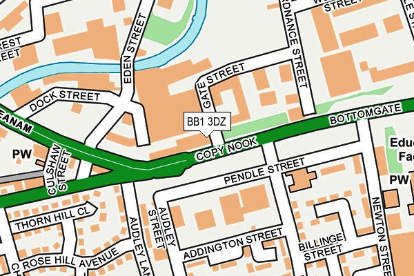 BB1 3DZ map - OS OpenMap – Local (Ordnance Survey)