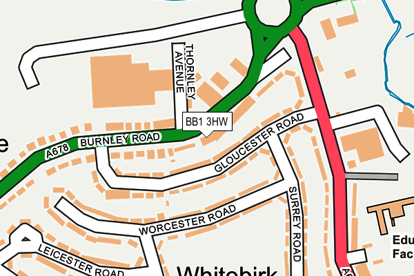 BB1 3HW map - OS OpenMap – Local (Ordnance Survey)