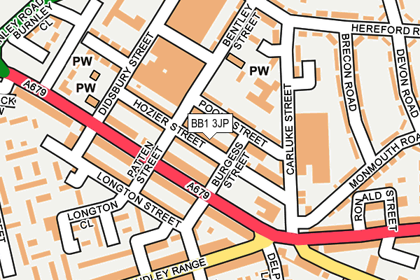 BB1 3JP map - OS OpenMap – Local (Ordnance Survey)