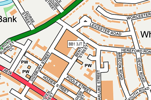 BB1 3JT map - OS OpenMap – Local (Ordnance Survey)