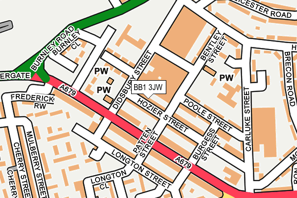 BB1 3JW map - OS OpenMap – Local (Ordnance Survey)