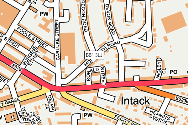BB1 3LJ map - OS OpenMap – Local (Ordnance Survey)