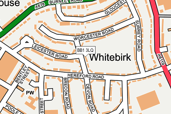 BB1 3LQ map - OS OpenMap – Local (Ordnance Survey)