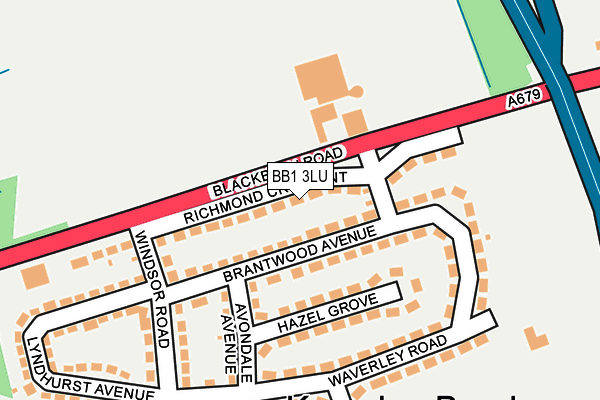 BB1 3LU map - OS OpenMap – Local (Ordnance Survey)