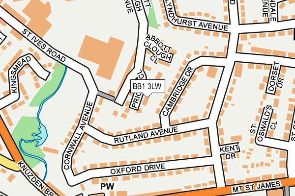 BB1 3LW map - OS OpenMap – Local (Ordnance Survey)