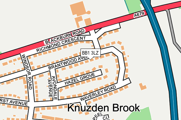 BB1 3LZ map - OS OpenMap – Local (Ordnance Survey)