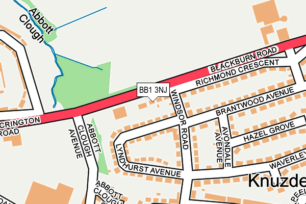 BB1 3NJ map - OS OpenMap – Local (Ordnance Survey)