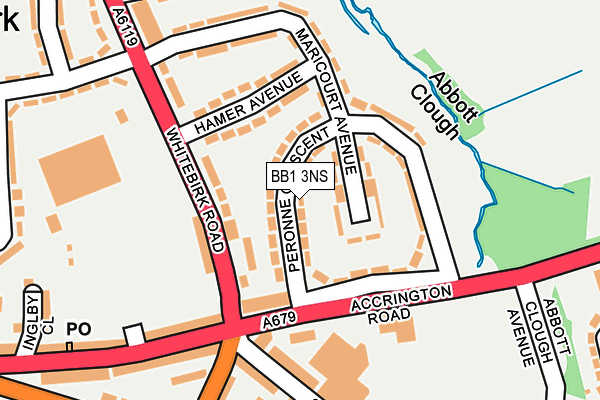 BB1 3NS map - OS OpenMap – Local (Ordnance Survey)
