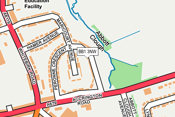 BB1 3NW map - OS OpenMap – Local (Ordnance Survey)