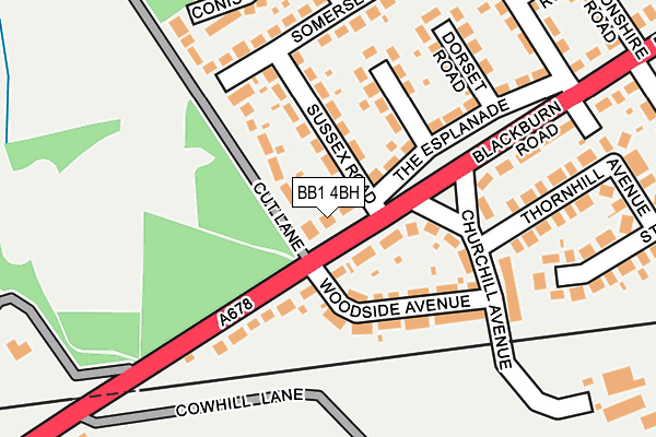 BB1 4BH map - OS OpenMap – Local (Ordnance Survey)