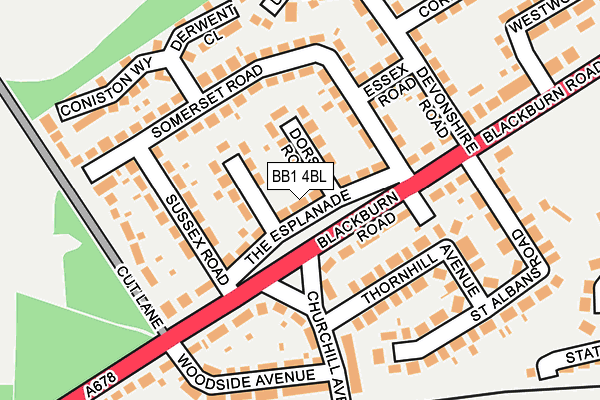 BB1 4BL map - OS OpenMap – Local (Ordnance Survey)