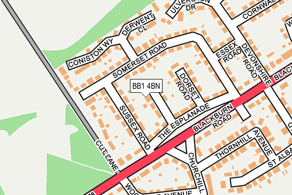 BB1 4BN map - OS OpenMap – Local (Ordnance Survey)