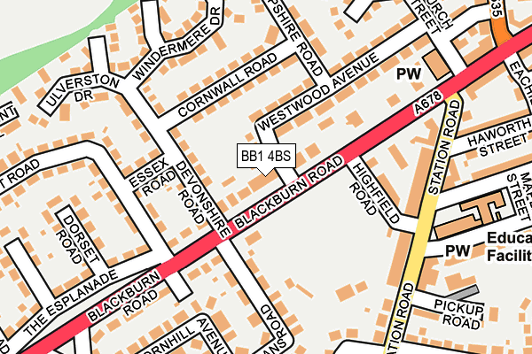 BB1 4BS map - OS OpenMap – Local (Ordnance Survey)