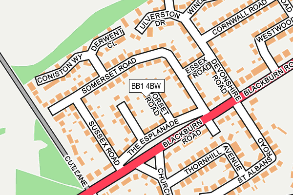 BB1 4BW map - OS OpenMap – Local (Ordnance Survey)