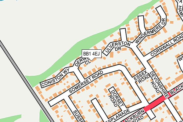 BB1 4EJ map - OS OpenMap – Local (Ordnance Survey)