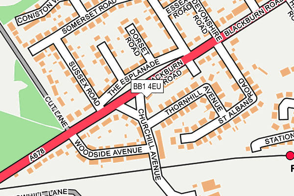 BB1 4EU map - OS OpenMap – Local (Ordnance Survey)