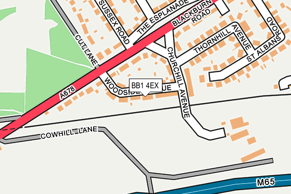 BB1 4EX map - OS OpenMap – Local (Ordnance Survey)