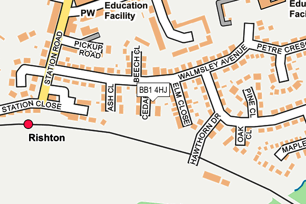BB1 4HJ map - OS OpenMap – Local (Ordnance Survey)