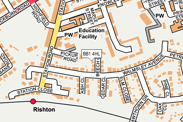 BB1 4HL map - OS OpenMap – Local (Ordnance Survey)