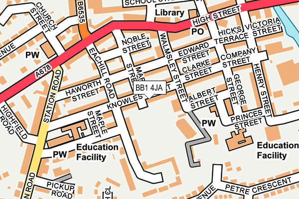 BB1 4JA map - OS OpenMap – Local (Ordnance Survey)