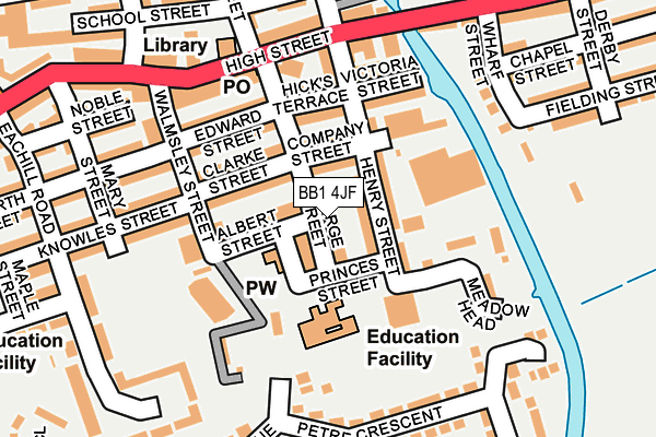 BB1 4JF map - OS OpenMap – Local (Ordnance Survey)