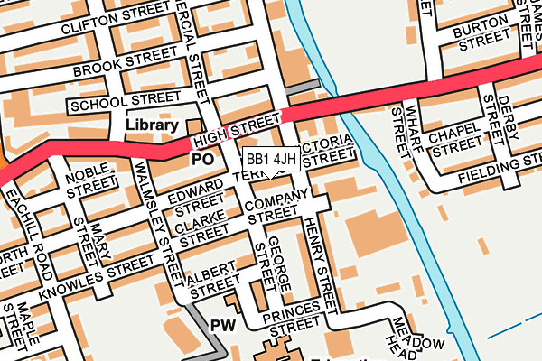 BB1 4JH map - OS OpenMap – Local (Ordnance Survey)