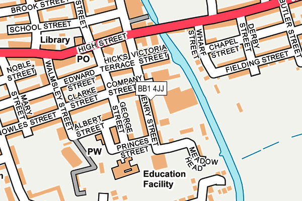 BB1 4JJ map - OS OpenMap – Local (Ordnance Survey)