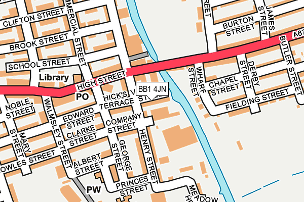 BB1 4JN map - OS OpenMap – Local (Ordnance Survey)