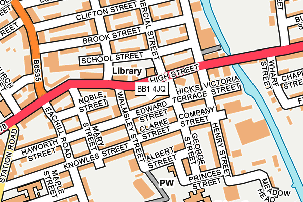BB1 4JQ map - OS OpenMap – Local (Ordnance Survey)