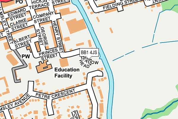BB1 4JS map - OS OpenMap – Local (Ordnance Survey)
