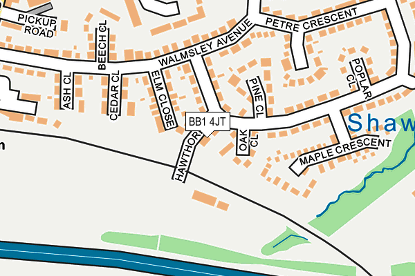 BB1 4JT map - OS OpenMap – Local (Ordnance Survey)