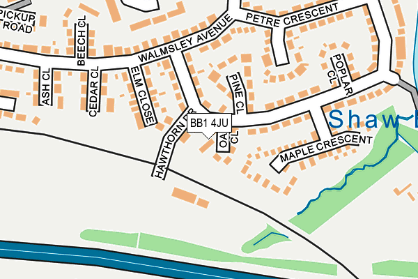 BB1 4JU map - OS OpenMap – Local (Ordnance Survey)