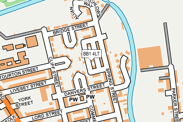 BB1 4LT map - OS OpenMap – Local (Ordnance Survey)