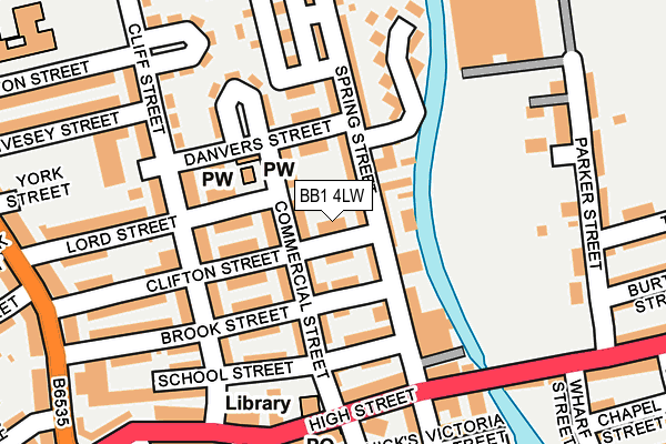 BB1 4LW map - OS OpenMap – Local (Ordnance Survey)