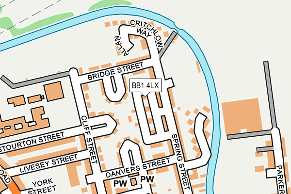 BB1 4LX map - OS OpenMap – Local (Ordnance Survey)