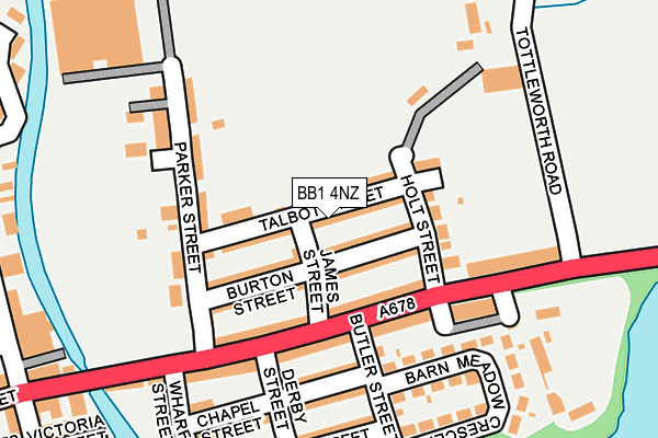 BB1 4NZ map - OS OpenMap – Local (Ordnance Survey)