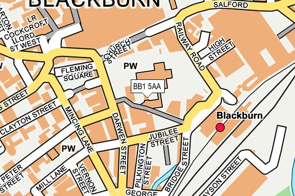 BB1 5AA map - OS OpenMap – Local (Ordnance Survey)