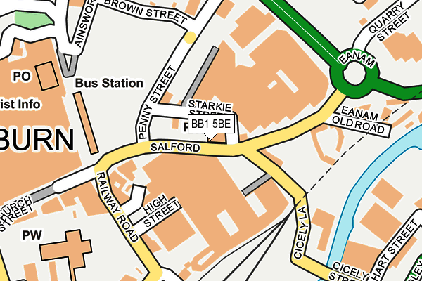 BB1 5BE map - OS OpenMap – Local (Ordnance Survey)