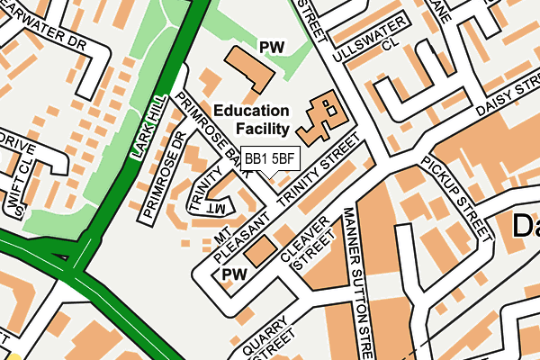 BB1 5BF map - OS OpenMap – Local (Ordnance Survey)