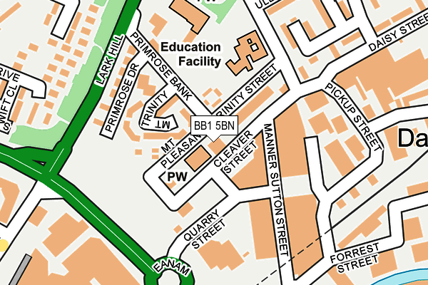 BB1 5BN map - OS OpenMap – Local (Ordnance Survey)
